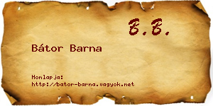 Bátor Barna névjegykártya